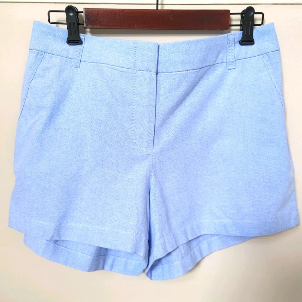 New! J.Crew size 12 Womens Light Blue Classic Oxford Shorts NWT